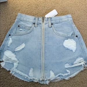 Denim mini skirt